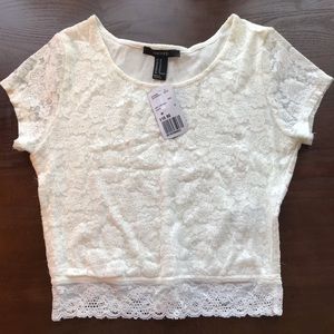 Forever 21 White Lace Crop Top New with Tags